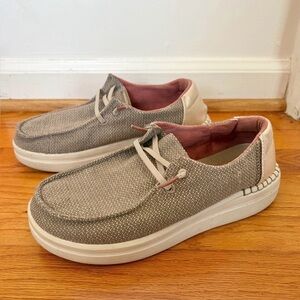 Hey Dude Sneakers - Taupe with Pink Lining
